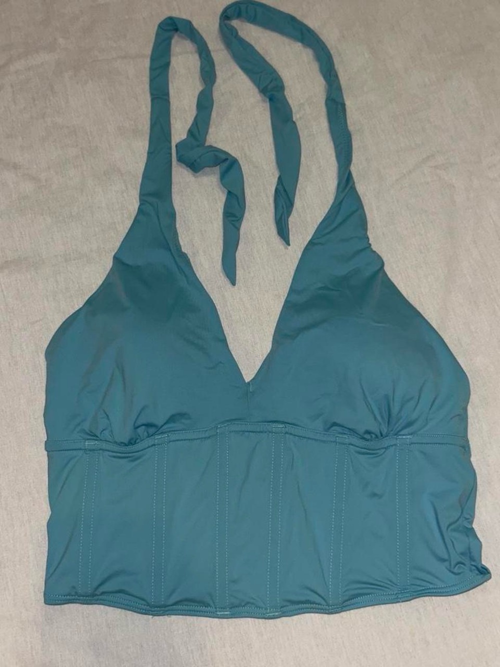 Gilly Hicks Teal Halter-Style Swim Top